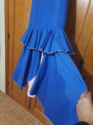 Traje Flamenca Azul y Rosa