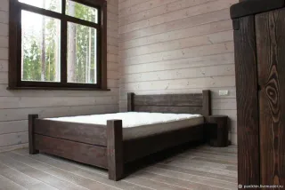 Estructura cama rústica madera maciza