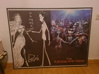 Póster enmarcado la novia cadáver y pesadilla