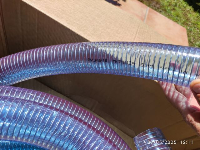 Tubo PVC transparente reforzado 50 mm id 10 metros