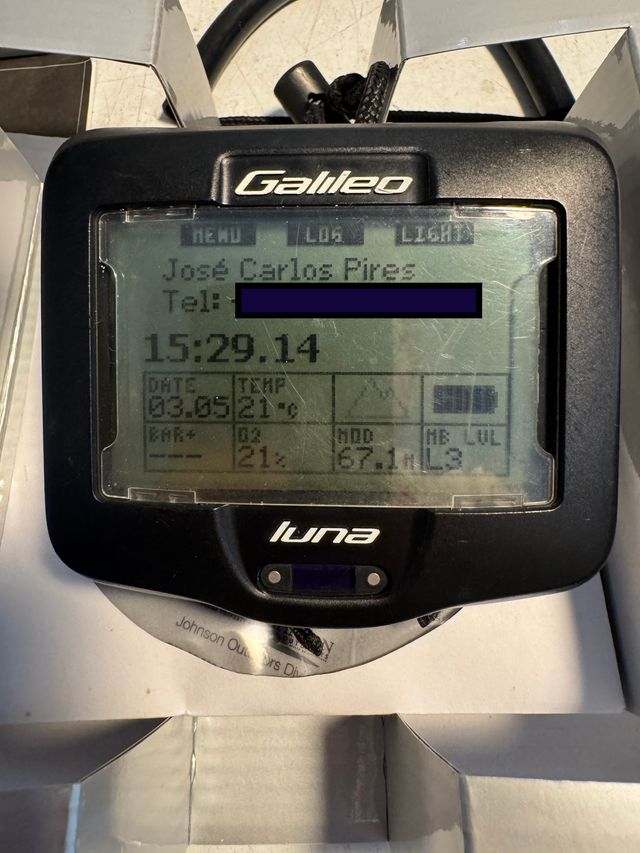 Computador de mergulho Galileo Luna ar integrado