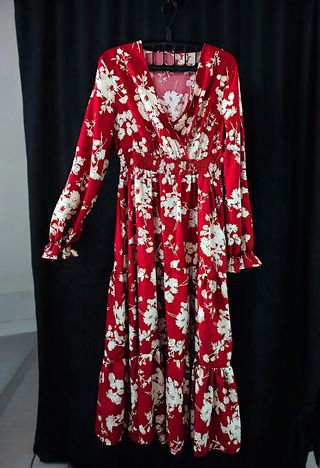 Vestido verano rojo floral