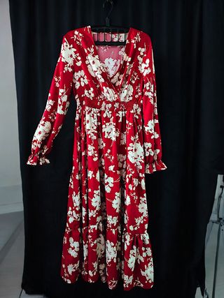 Vestido verano rojo floral