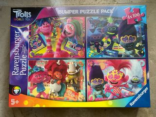 4x100 Piezas Puzzles Trolls Nuevos. sin abrir. 