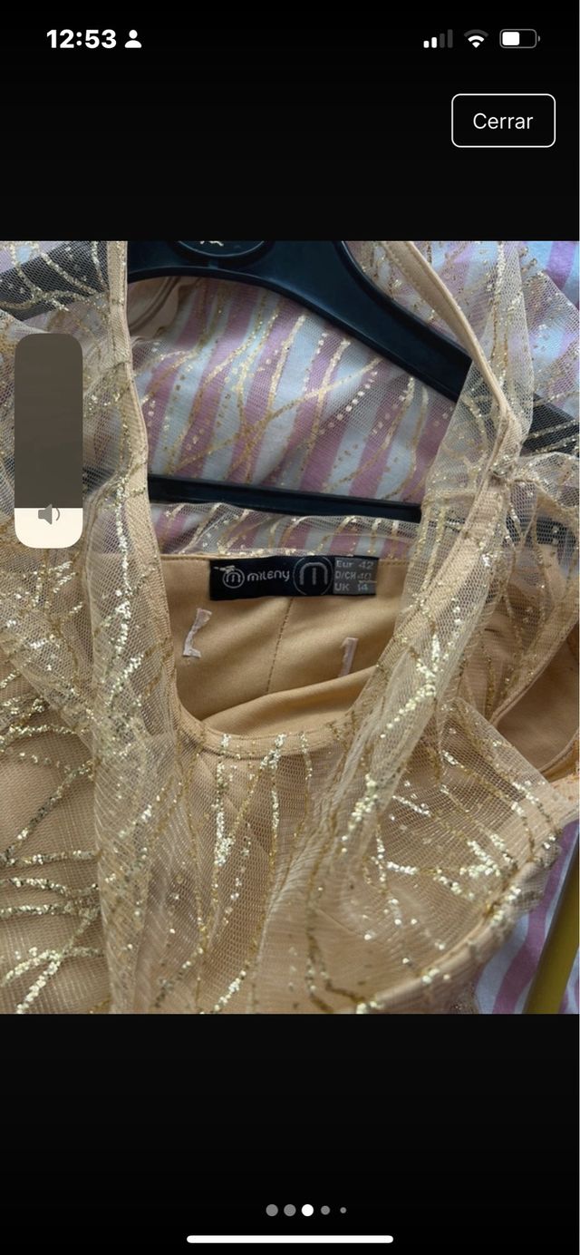 Vestido fiesta dorado