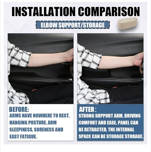 Reposabrazos Acolchado brazo coche almacenaje