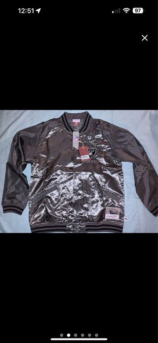 Chaqueta Raiders plateada NFL
