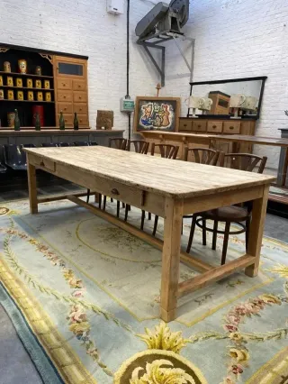 Mesa cajonera rústica 2,50 metros madera