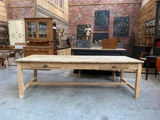 Mesa cajonera rústica 2,50 metros madera