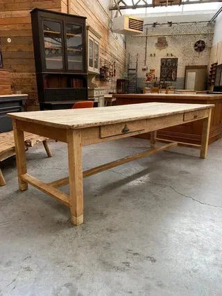 Mesa cajonera rústica 2,50 metros madera