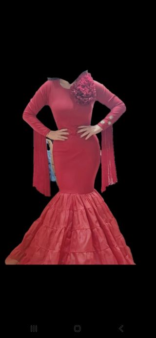 Vestido flamenca o traje de gitana rojo