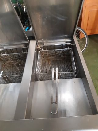 freidora  de gas doble senos con mueble