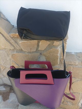 Bolso Piel Ubrique - Negro/Morado