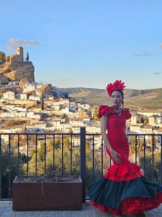 Vestido Flamenca Rojo-Verde