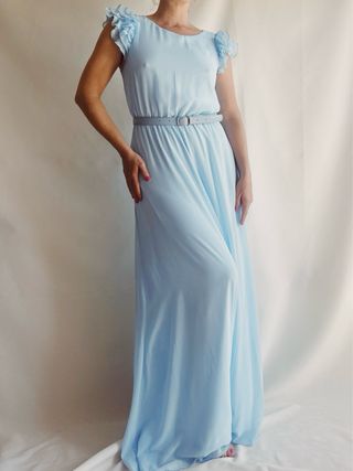 Vestido azul Poète largo