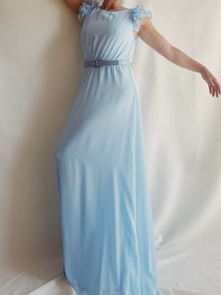 Vestido azul Poète largo