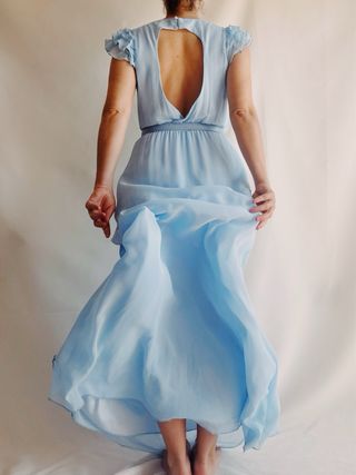 Vestido azul Poète largo