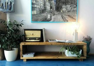 Mueble TV rústico madera maciza