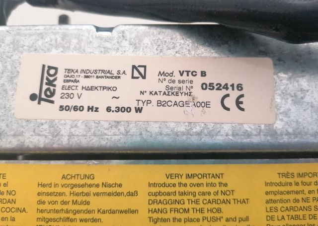 TEKA VITROCÉRAMICA / Control mando modelo HT 510ME