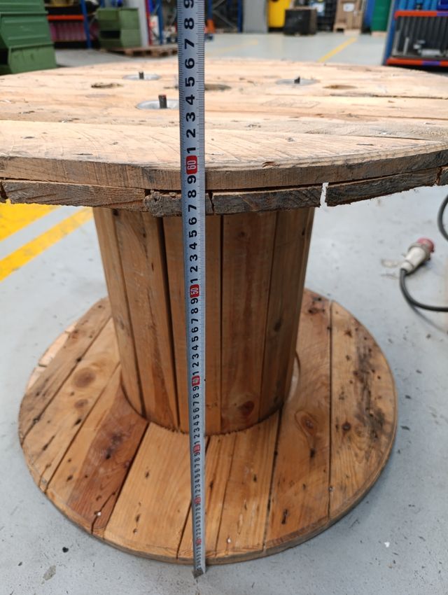 Mesa bobina madera reciclada