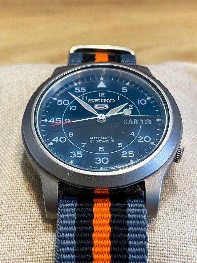 SEIKO Serie 5 SNK809K1 MILITARE Orologio Automatic