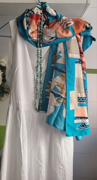 Vestido largo veraniego blanco talla L