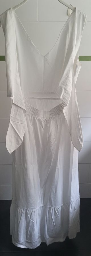 Vestido largo veraniego blanco talla L