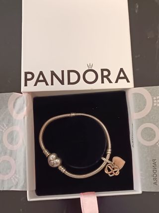 Pulsera PANDORA Rosa y Plata