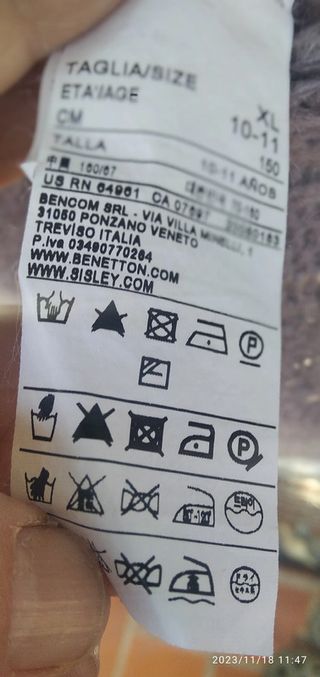 Maglia Cardigan Sisley Bambina 10/11 anni