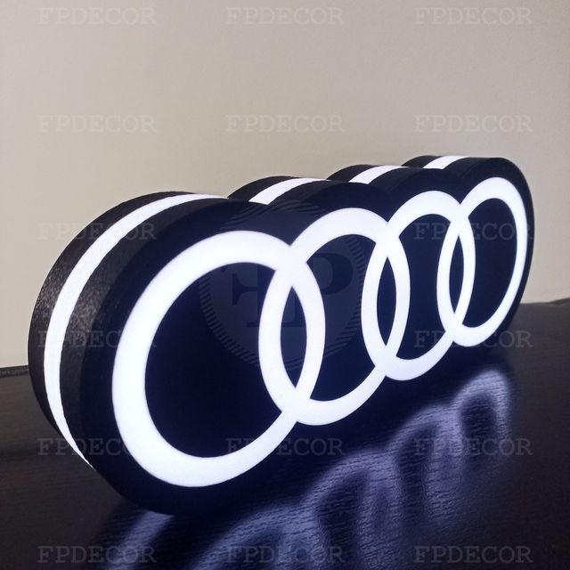 Audi com LED RGB! Caixa de luz! Iluminação decor