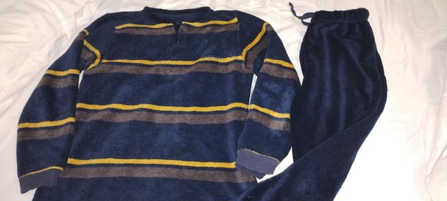Pijama niño 9 años - Felpa rayas