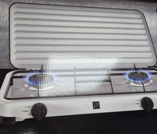 Cocina gas 2 fuegos blanca
