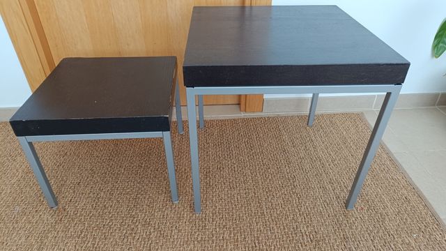 2 Mesa baja nido hierro y madera 