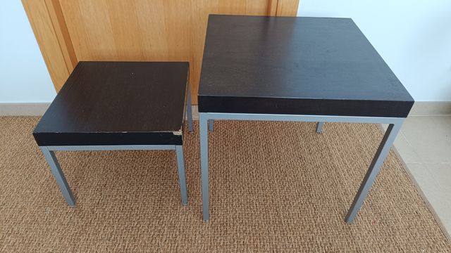 2 Mesa baja nido hierro y madera 