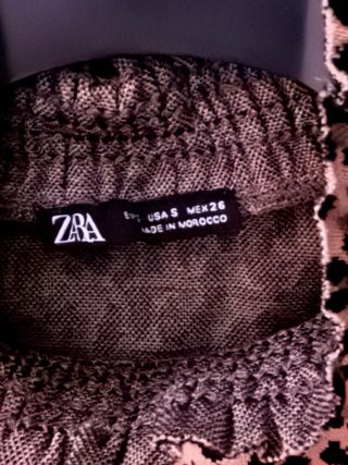 Top Zara Leopardo Leopardato Maniche Corte