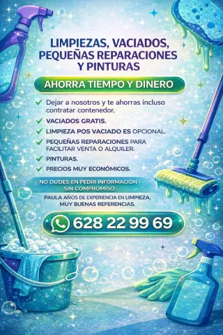 Vaciados gratis , limpiezas opcional.