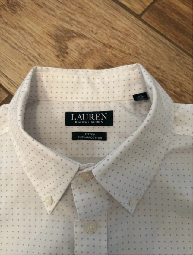 camicia Ralph Lauren con quadratini azzurri