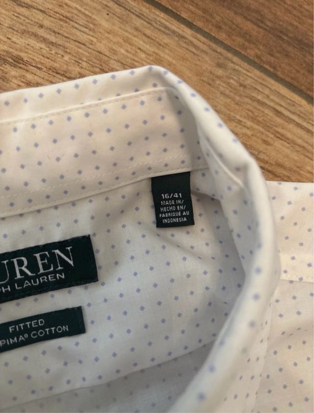 camicia Ralph Lauren con quadratini azzurri