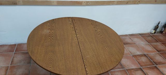 Mesa oval extensible madera - Roble