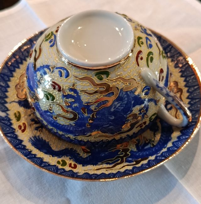 Tazza e piattino Satsuma giapponese caffè/te