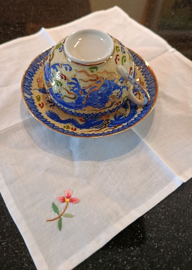 Tazza e piattino Satsuma giapponese caffè/te