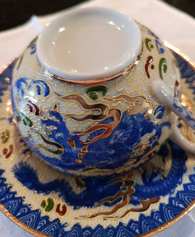 Tazza e piattino Satsuma giapponese caffè/te