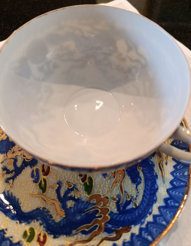 Tazza e piattino Satsuma giapponese caffè/te