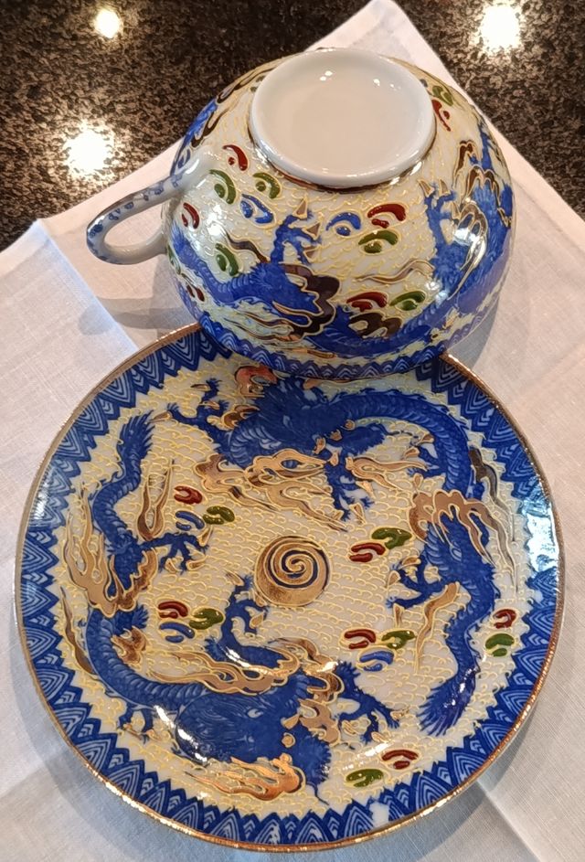 Tazza e piattino Satsuma giapponese caffè/te