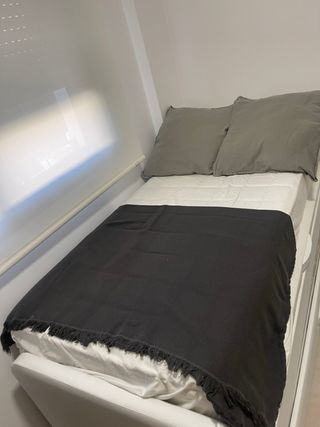 Cama nido blanca polipiel 90 cm con alamcenaje