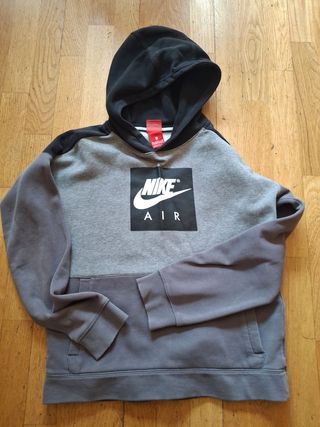 Sudadera Nike Air Gris-Negro. XL NIÑOS. 158/170.