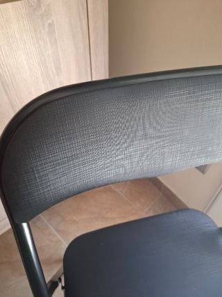 Silla plegable negra - Metal y polipiel