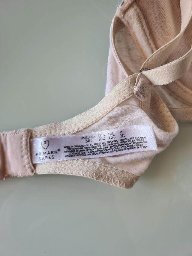 2 sujetadores algodón: beige y morado