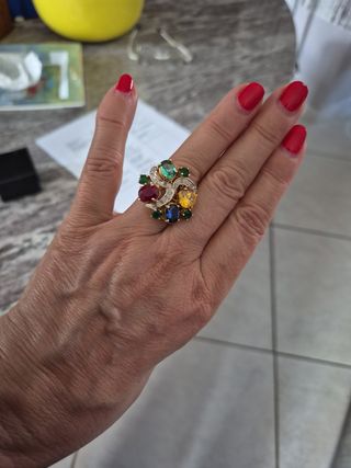 Anello oro 9kt | Pietre preziose