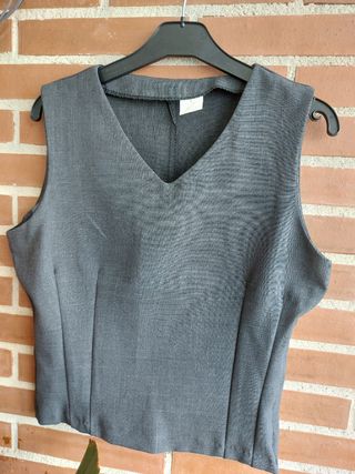 Chaleco gris mujer